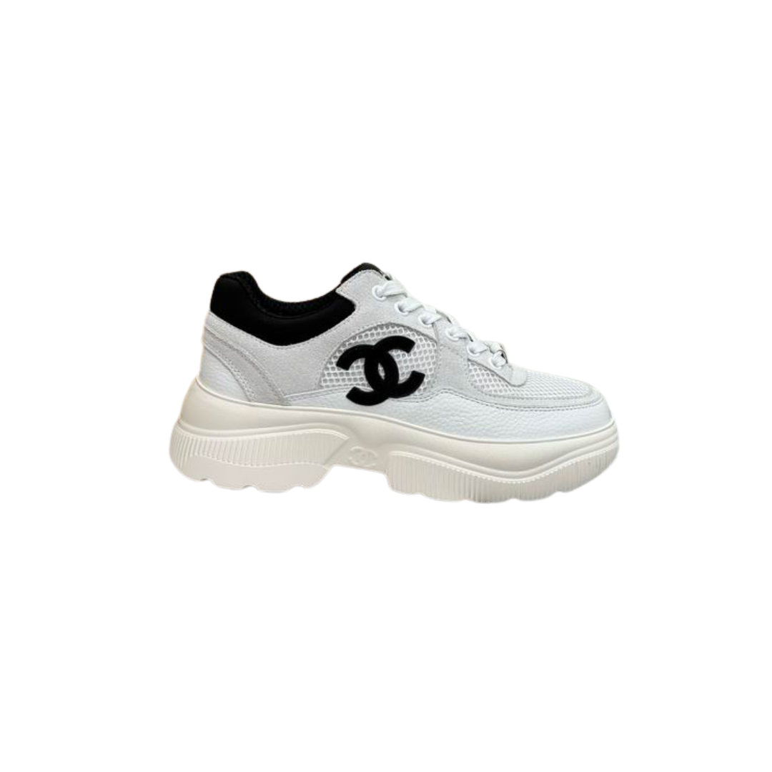 White Chunky Sneakers Black