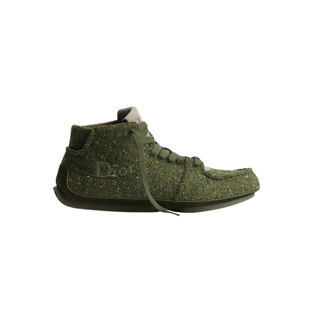 Roadie Lace Up Boot Khaki Donegal Tweed