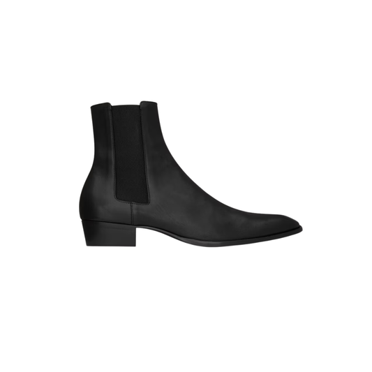 YSL Stanton Chelsea Boots Grained Leather Black