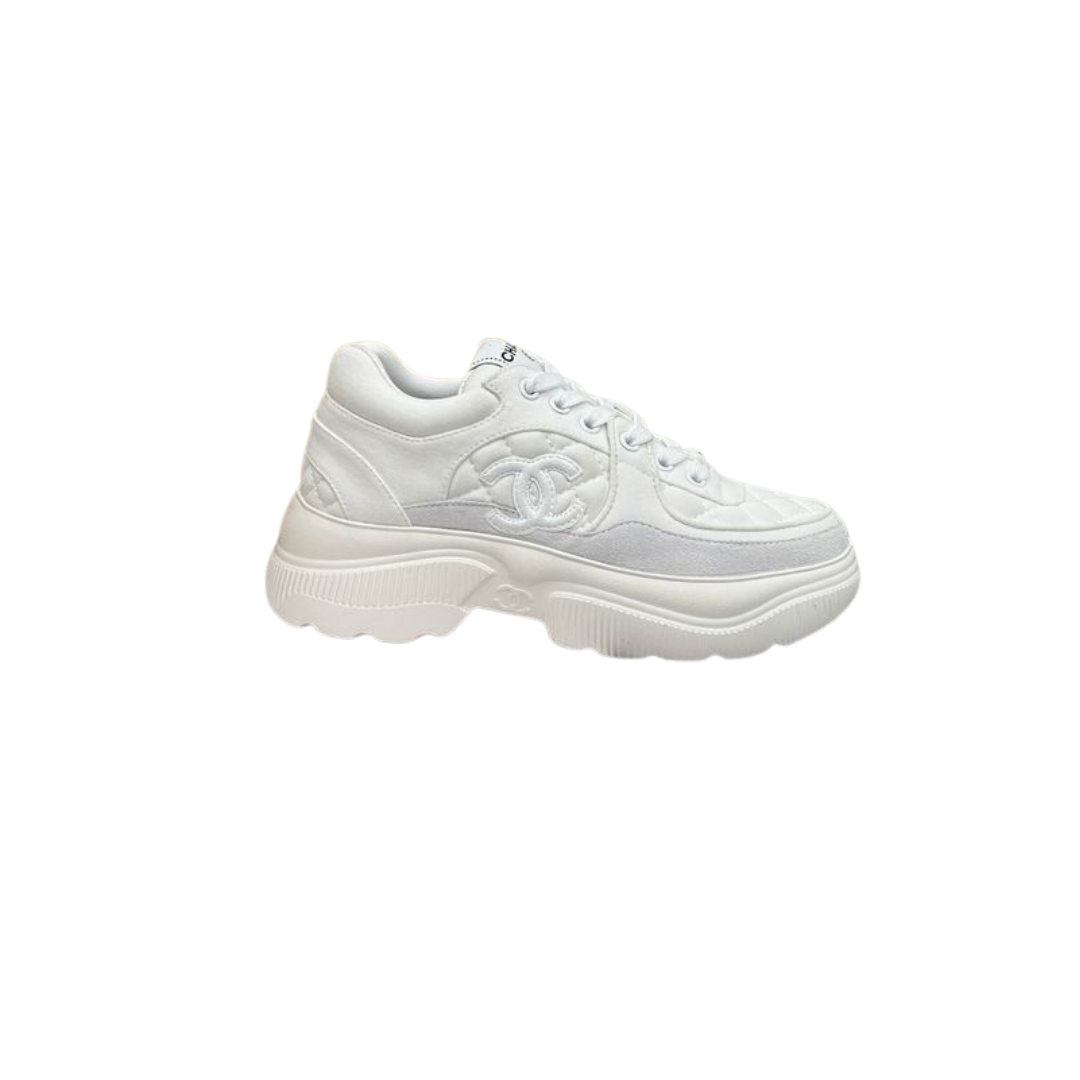 White Chunky Designer-Style Sneakers