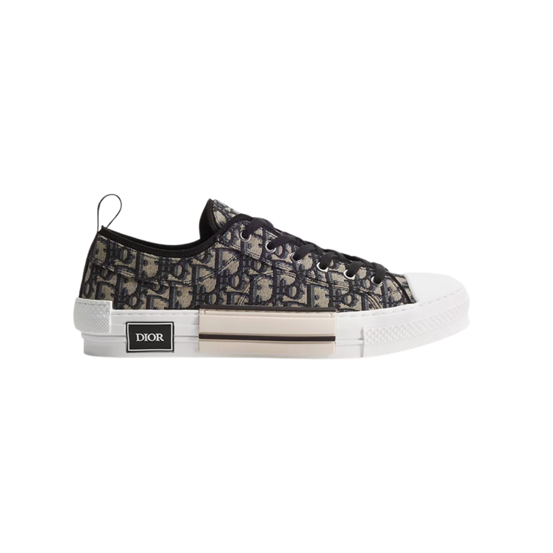 B23 League Low-Top Sneaker Beige Black Oblique Jacquard