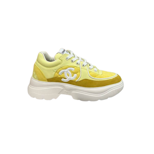 Yellow White Chunky Canvas Sneakers