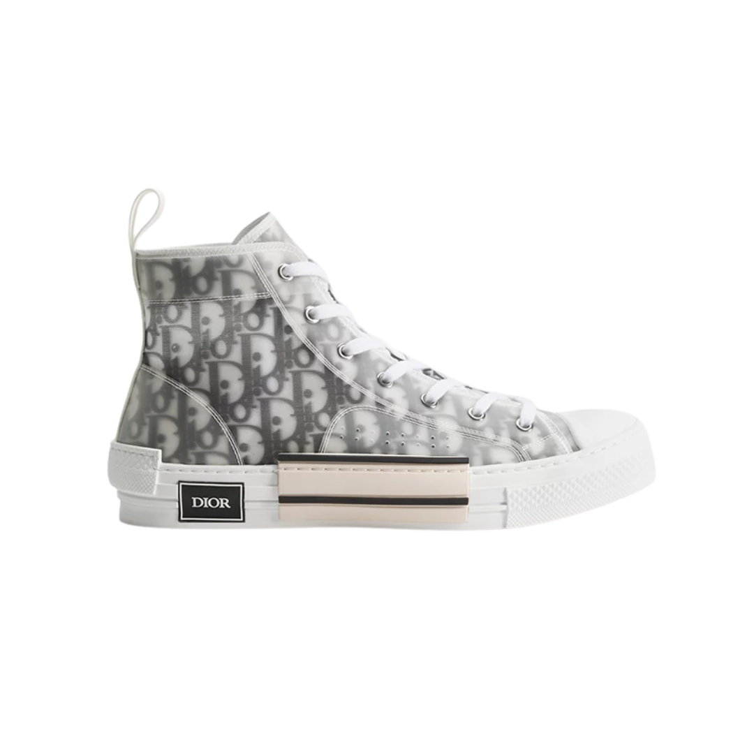 B23 League High-Top Sneaker White Black Oblique Canvas