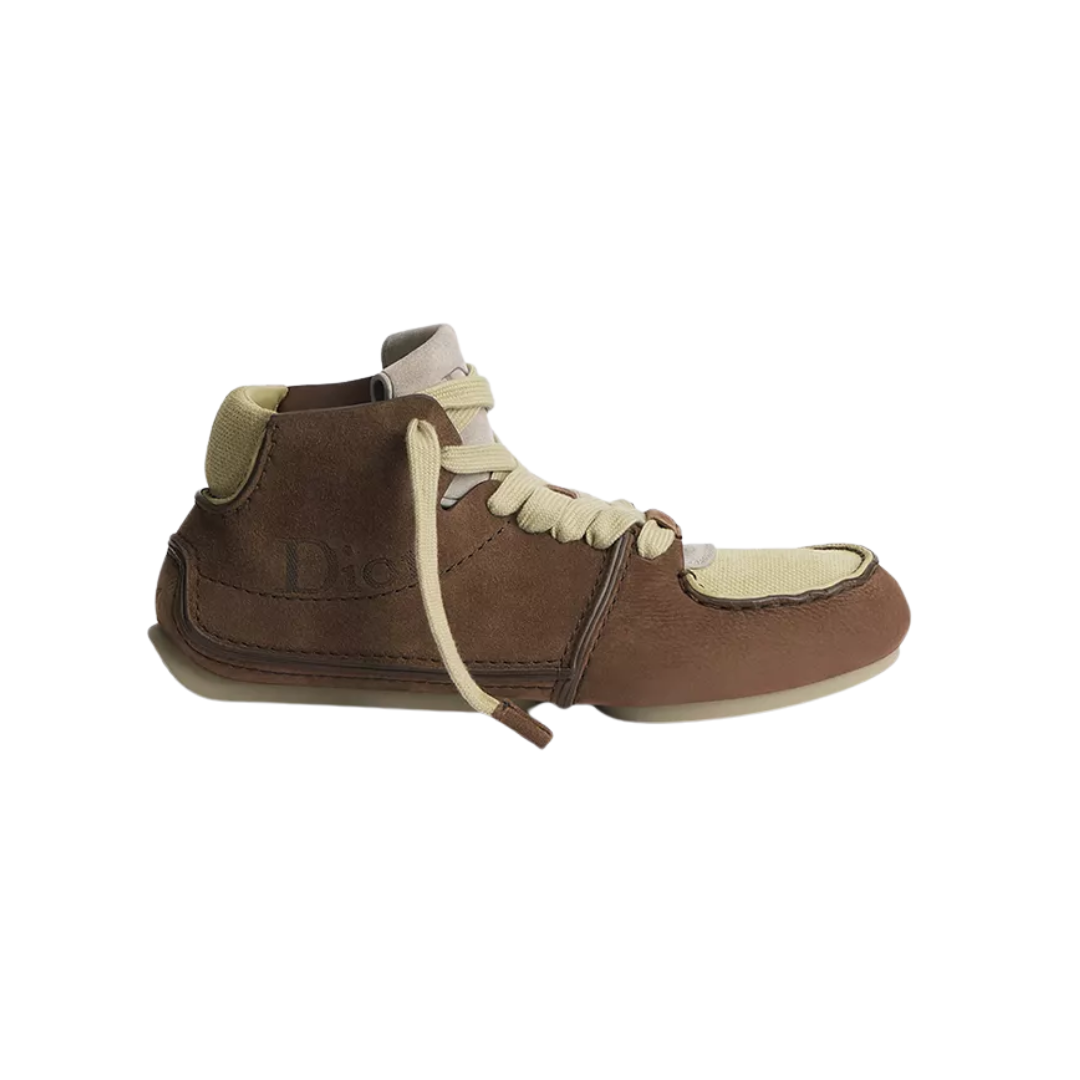 Roadie Lace Up Boot Brown Nubuck Brown Beige Suede Calfskin