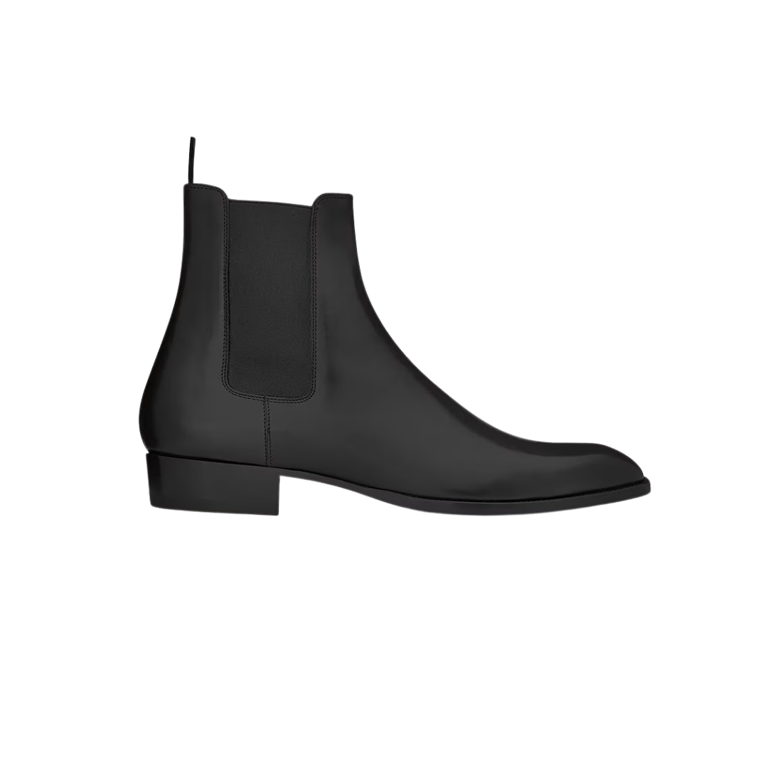 YSL Wyatt Chelsea Boots Smooth Leather Black