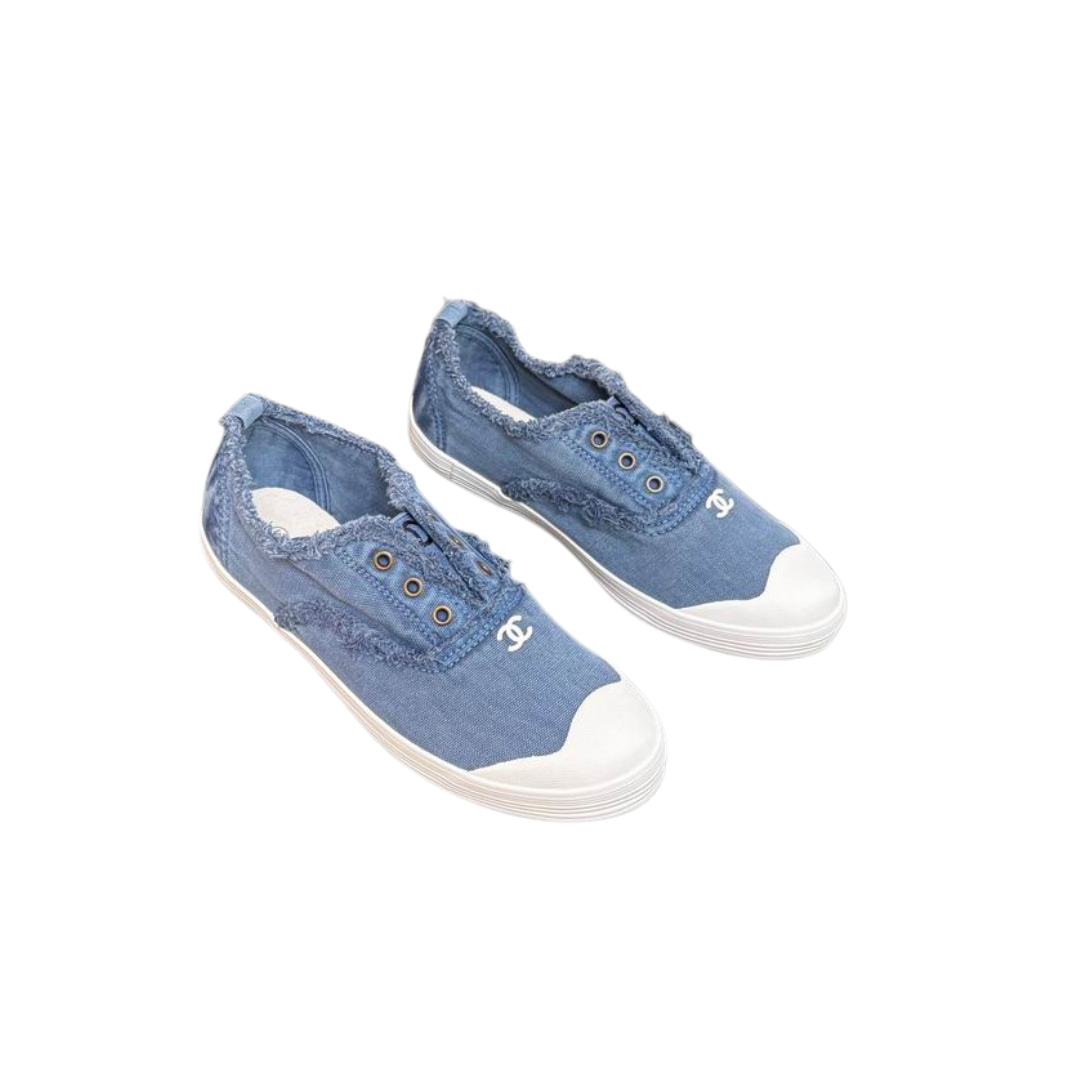 Blue Canvas Slip Casual Shoes