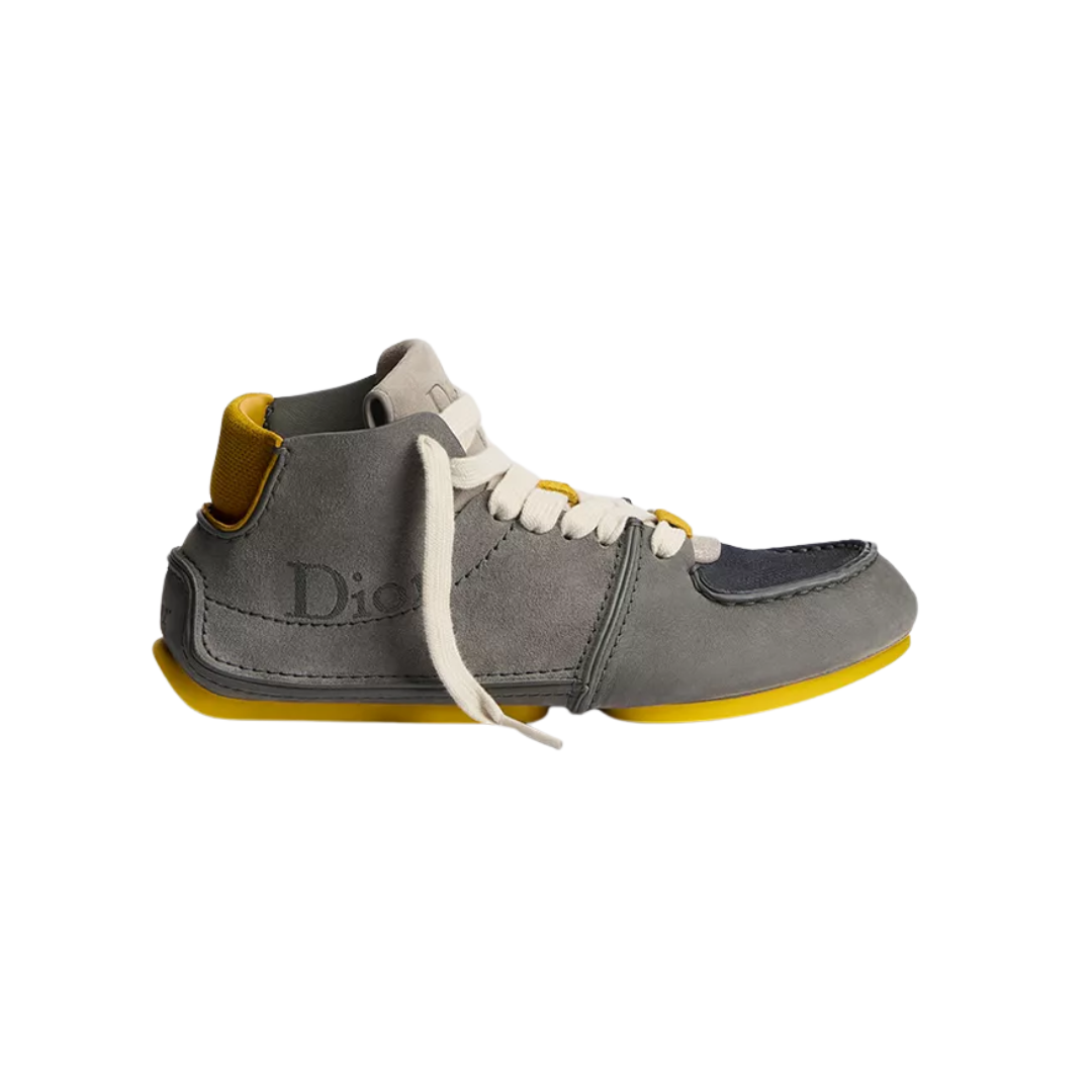 Roadie Lace Up Boot Gray Nubuck Gray Navy Blue Yellow Suede Calfskin