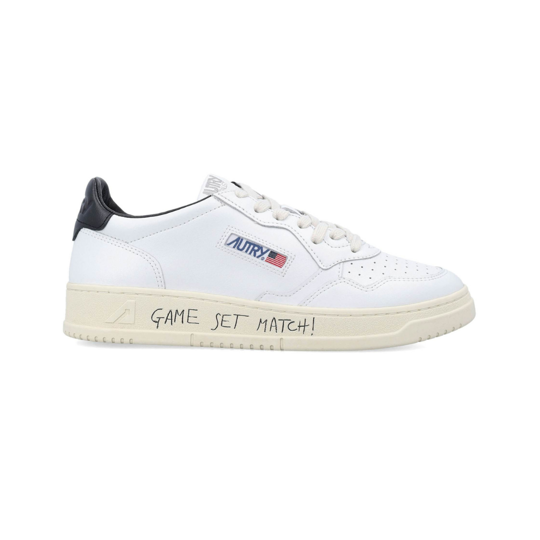 Autry Medalist Leather Low Game Set Match! White Black