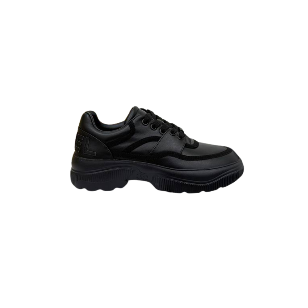 Black Chunky Platform Sneakers Resting