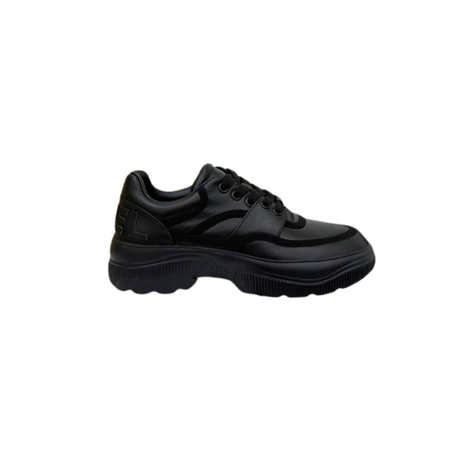 Black Chunky Platform Sneakers Resting