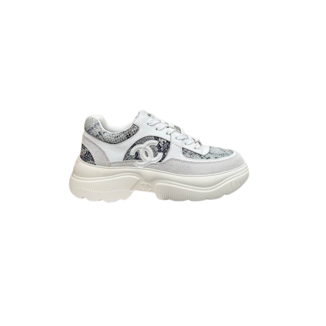 White Designer Low-Top Sneakers