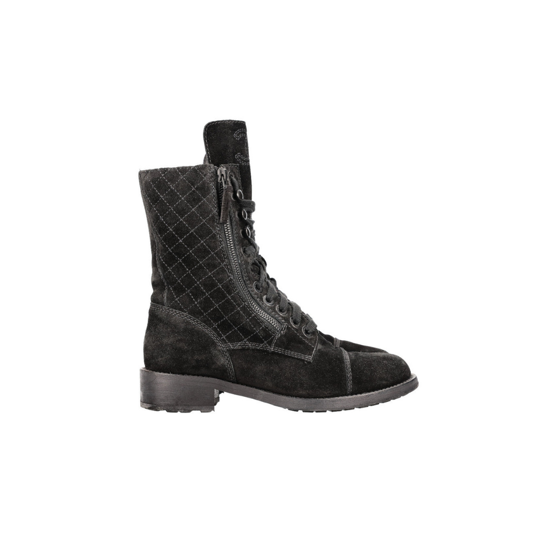 Combat Boots Suede Black