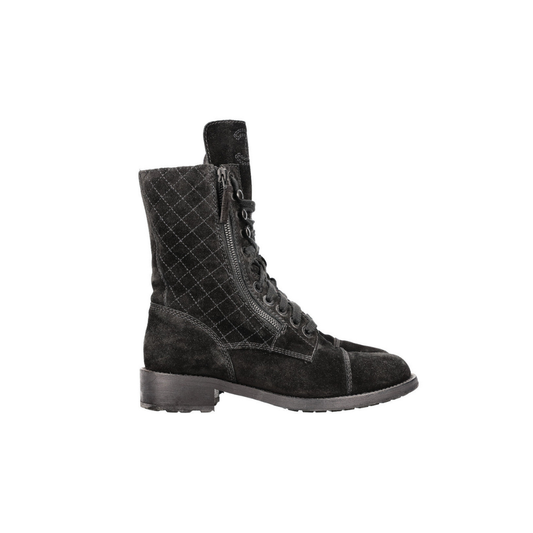 Combat Boots Suede Black