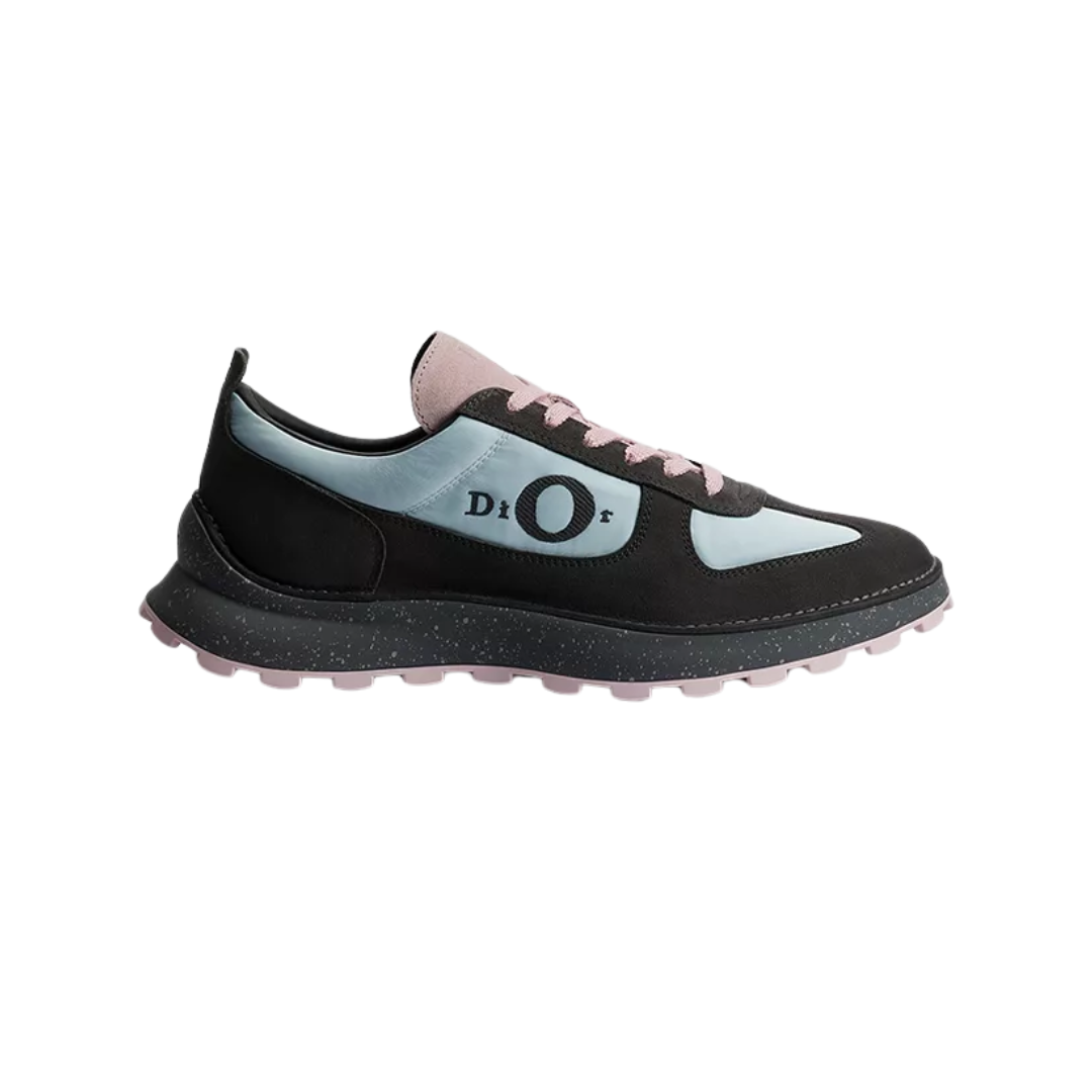 Squash Sneaker Gray Pink Suede Calfskin Light Blue Technical Fabric