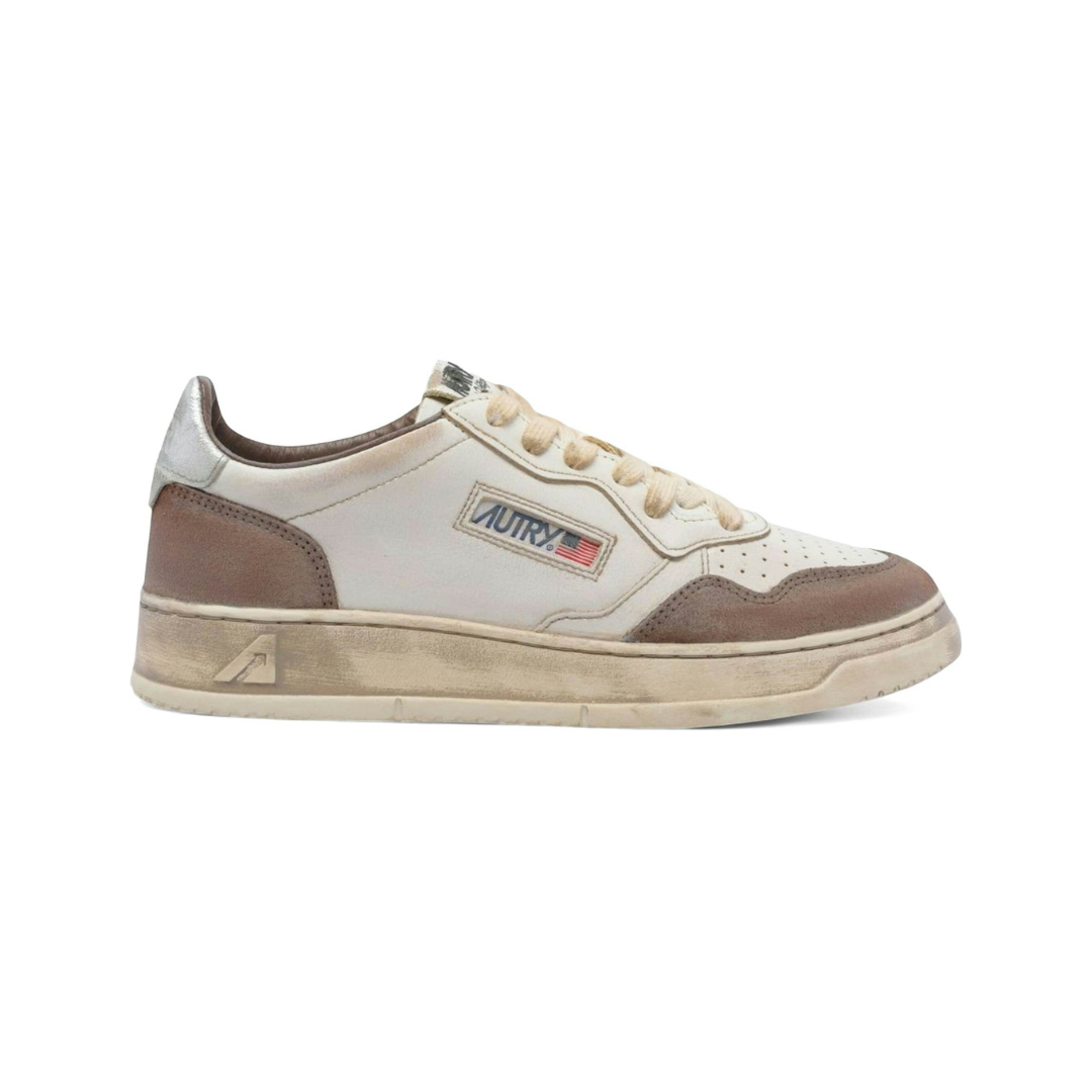 Autry Medalist Low Super Vintage White Burned