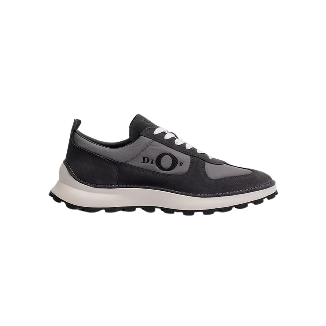 Squash Sneaker Black Suede Calfskin Gray Technical Fabric