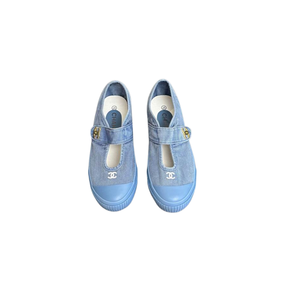 Blue Denim Mary Jane Casual Canvas Shoes