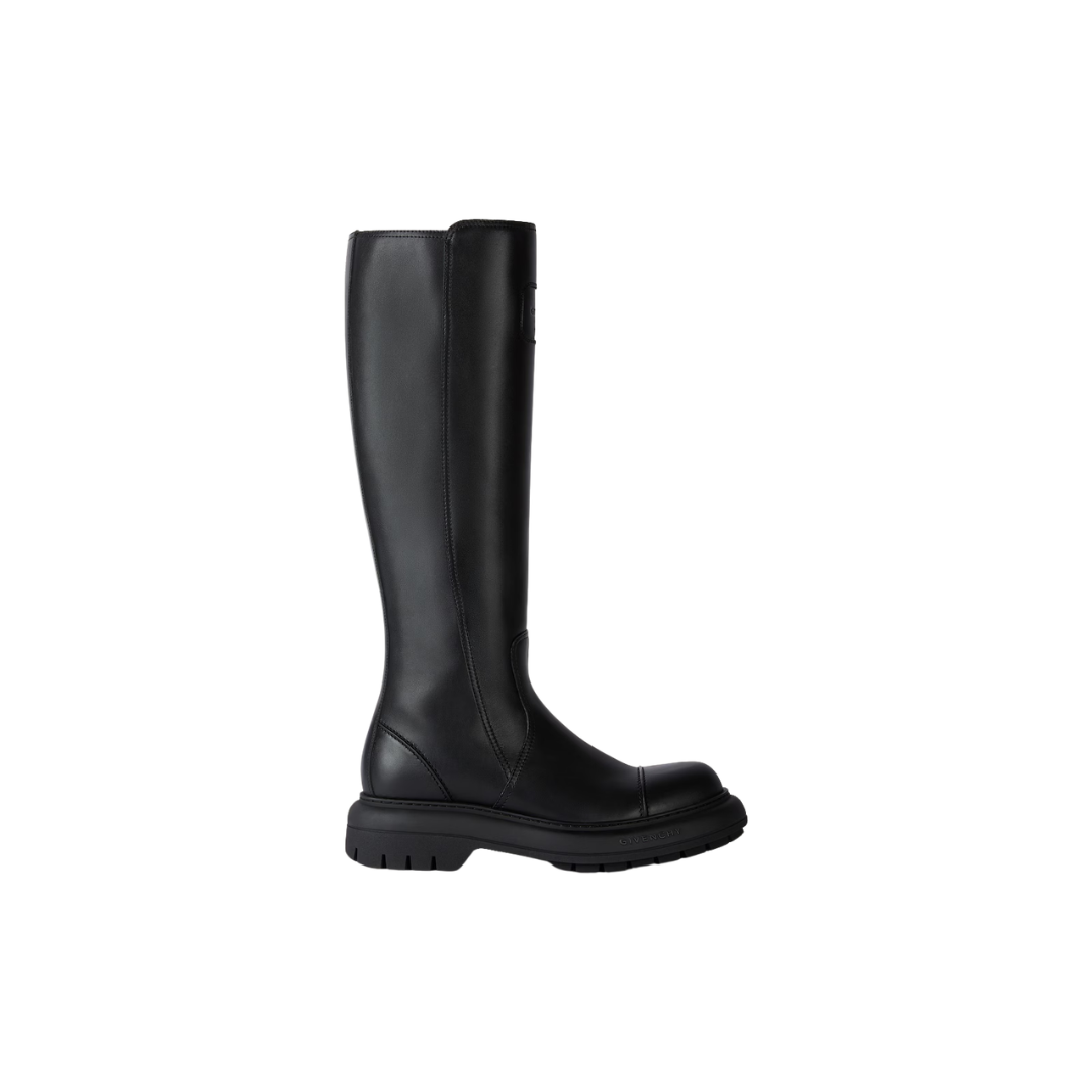 Givenchy Cargo Biker Knee High Boots Leather