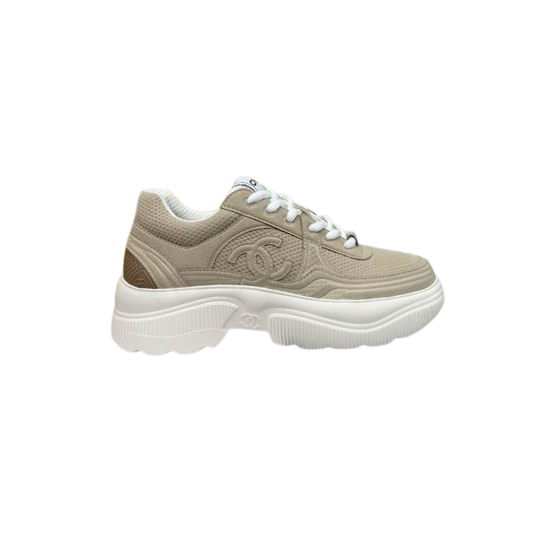 Grey Chunky Designer Sneakers Resembling Style
