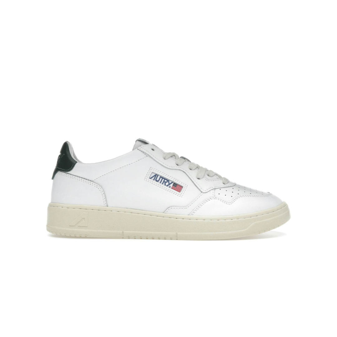 Autry Medalist Leather Low White Dark Green