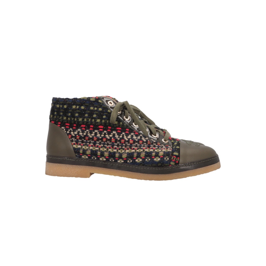 2015 Salzburg Tweed Ankle Boots Green