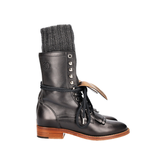 Combat Boots Socks Black & Gold