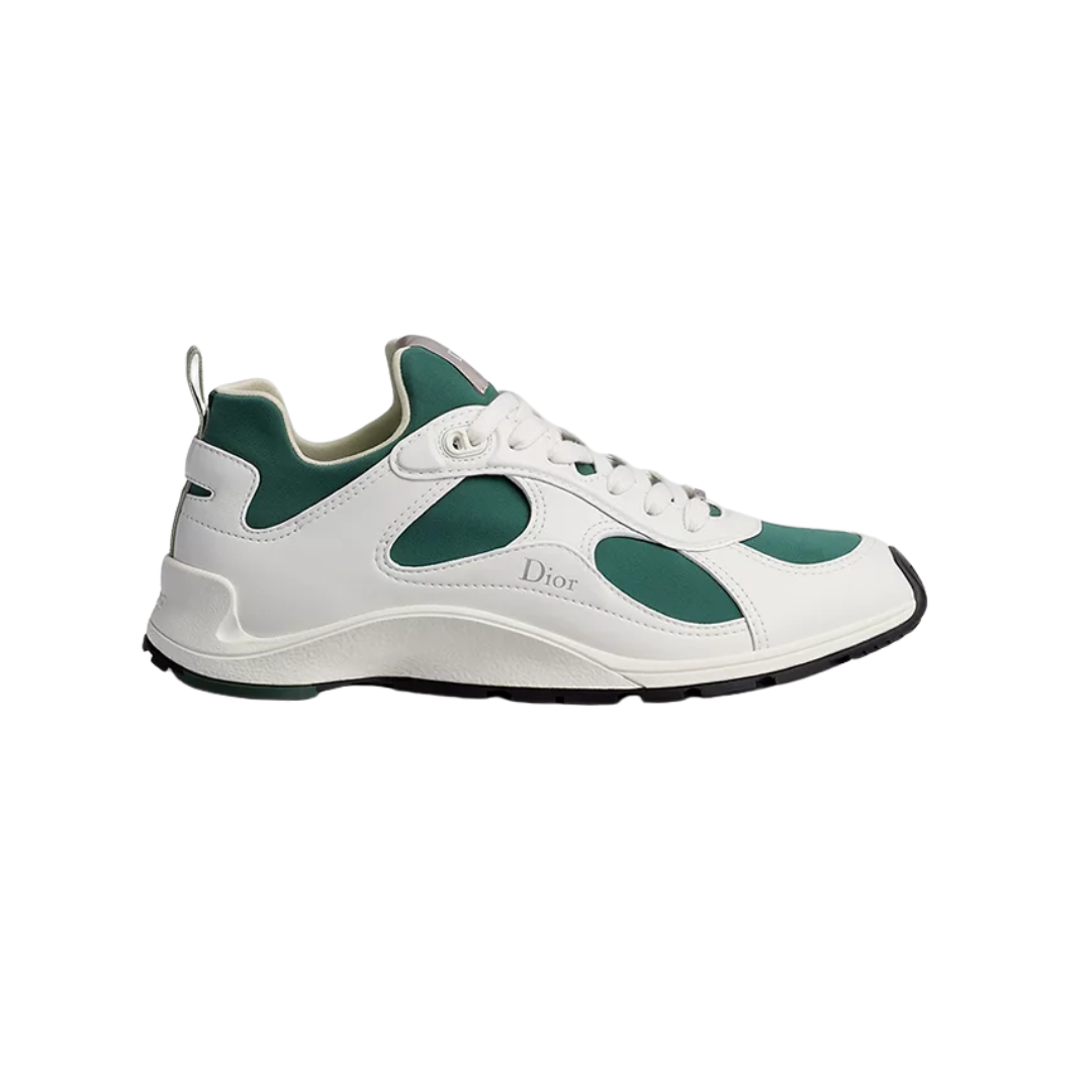 Mile Sneaker White Smooth Lambskin Cedar Green Neoprene