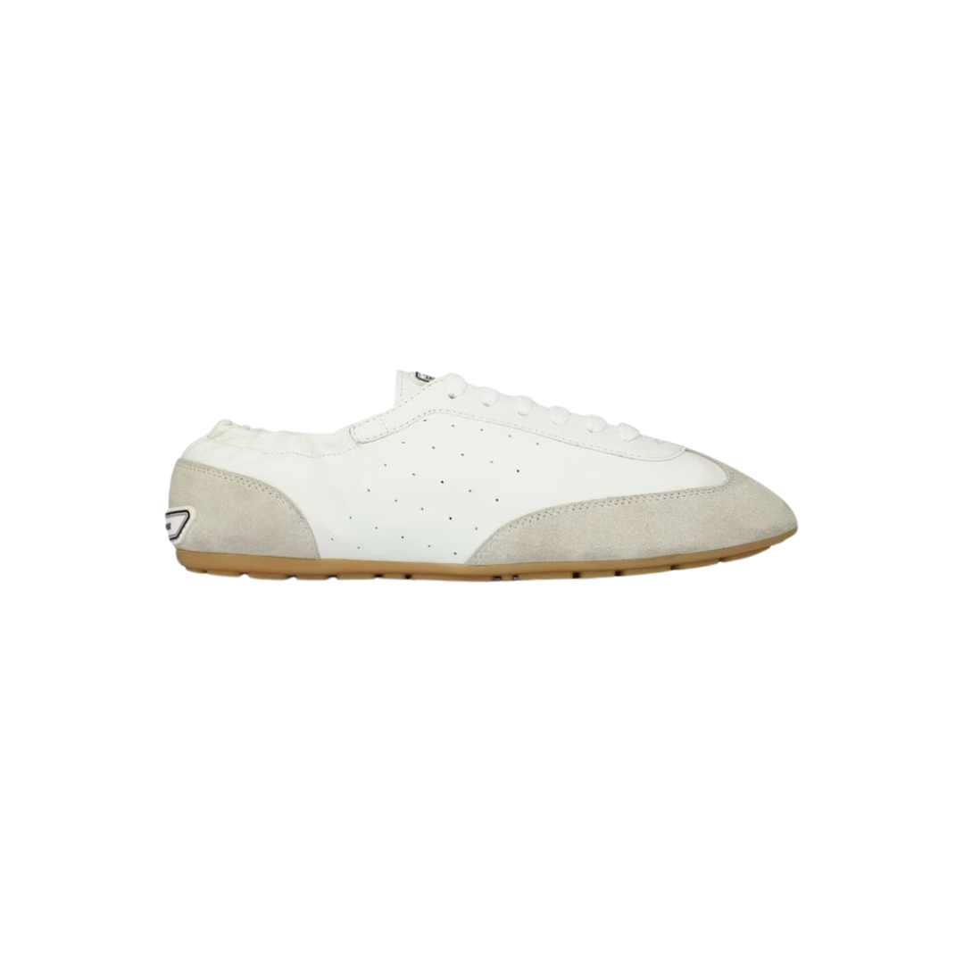 Ysl Lewis Sneakers Leather and Suede Optic White & Aluminum Grey