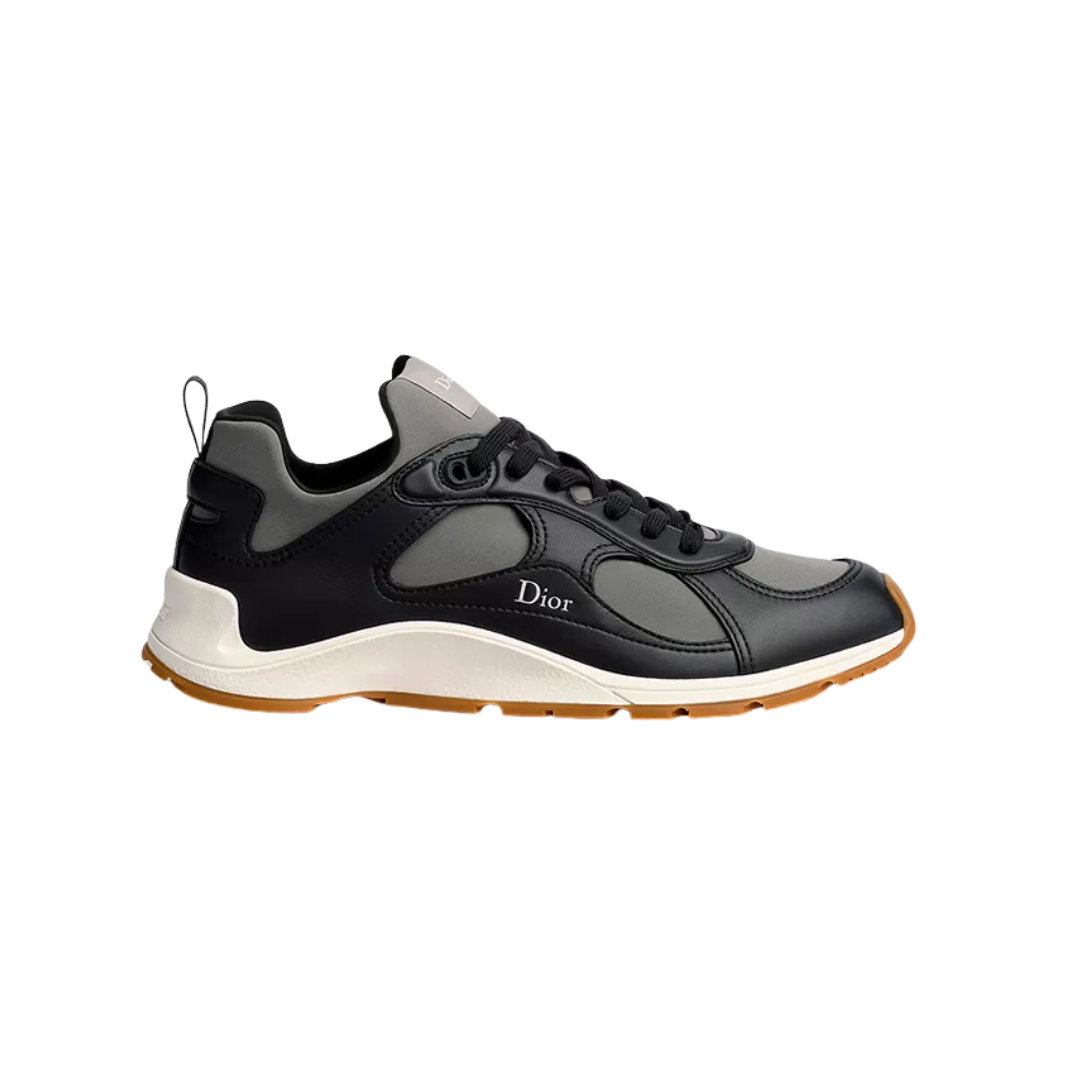 Mile Sneaker Black Smooth Lambskin Gray Neoprene
