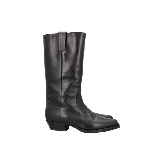 Cowboy Black Boots Leather