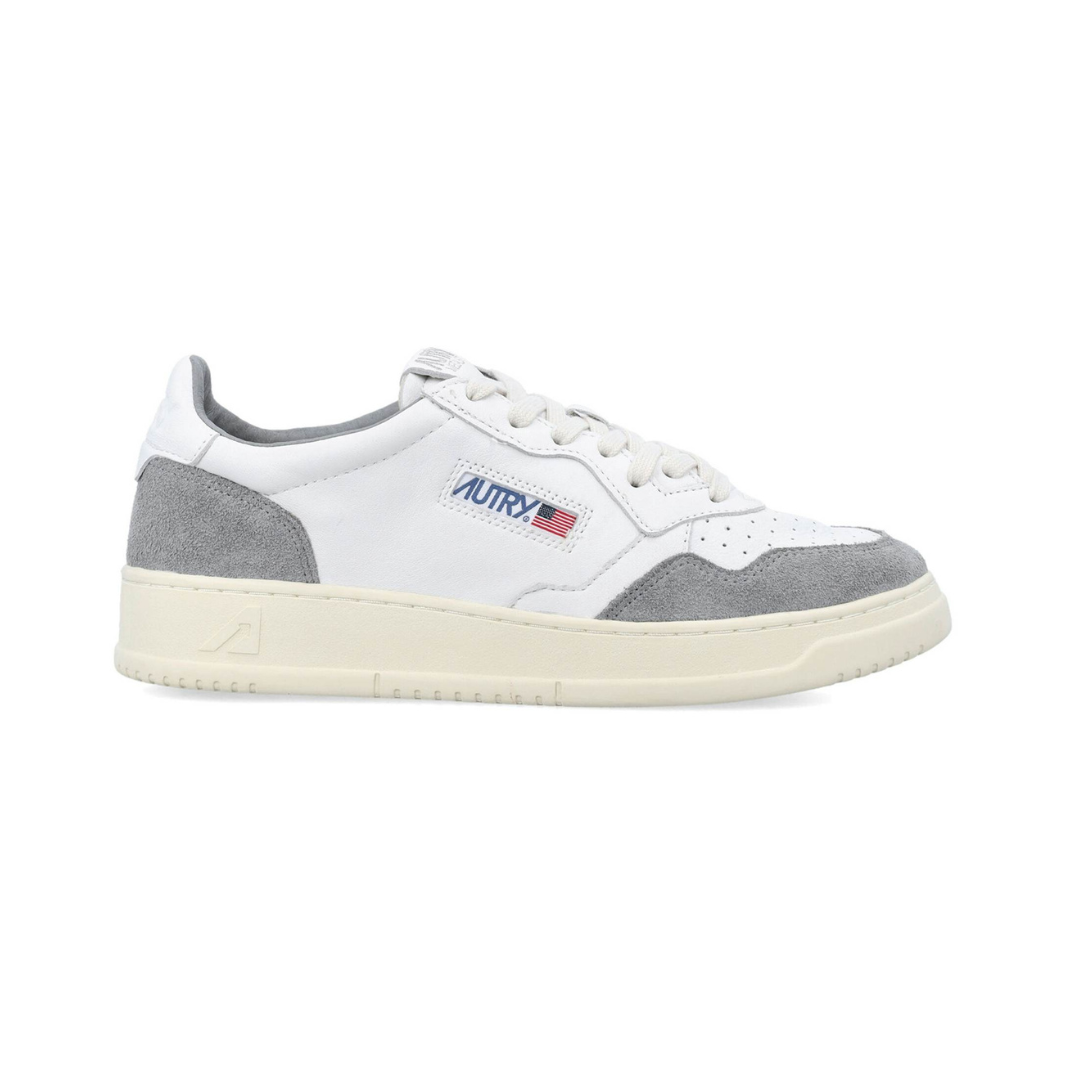 Autry Medalist Leather Low White Grey