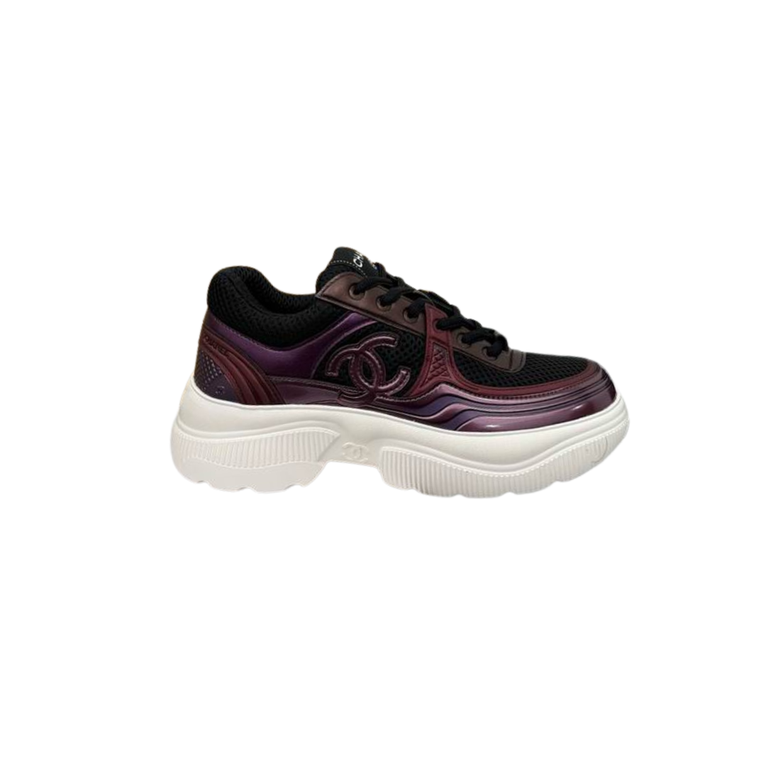 Dark Purple Burgundy Low-Top Sneakers