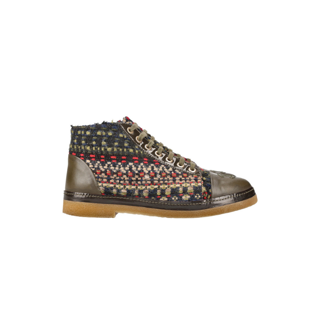 Boots Tweed Green Red