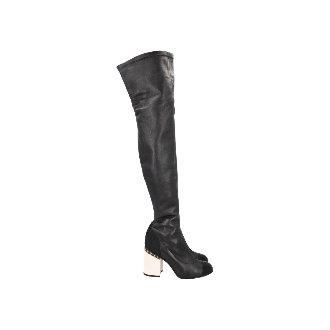 Overknee Boots Leather Black