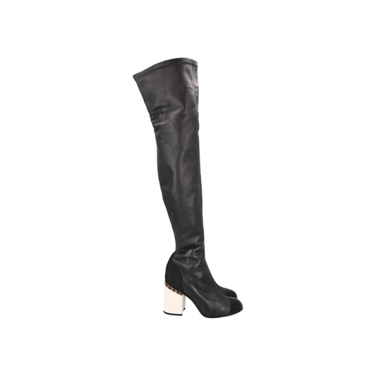 Overknee Boots Leather Black