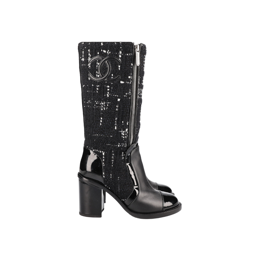 Boots Tweed Black White