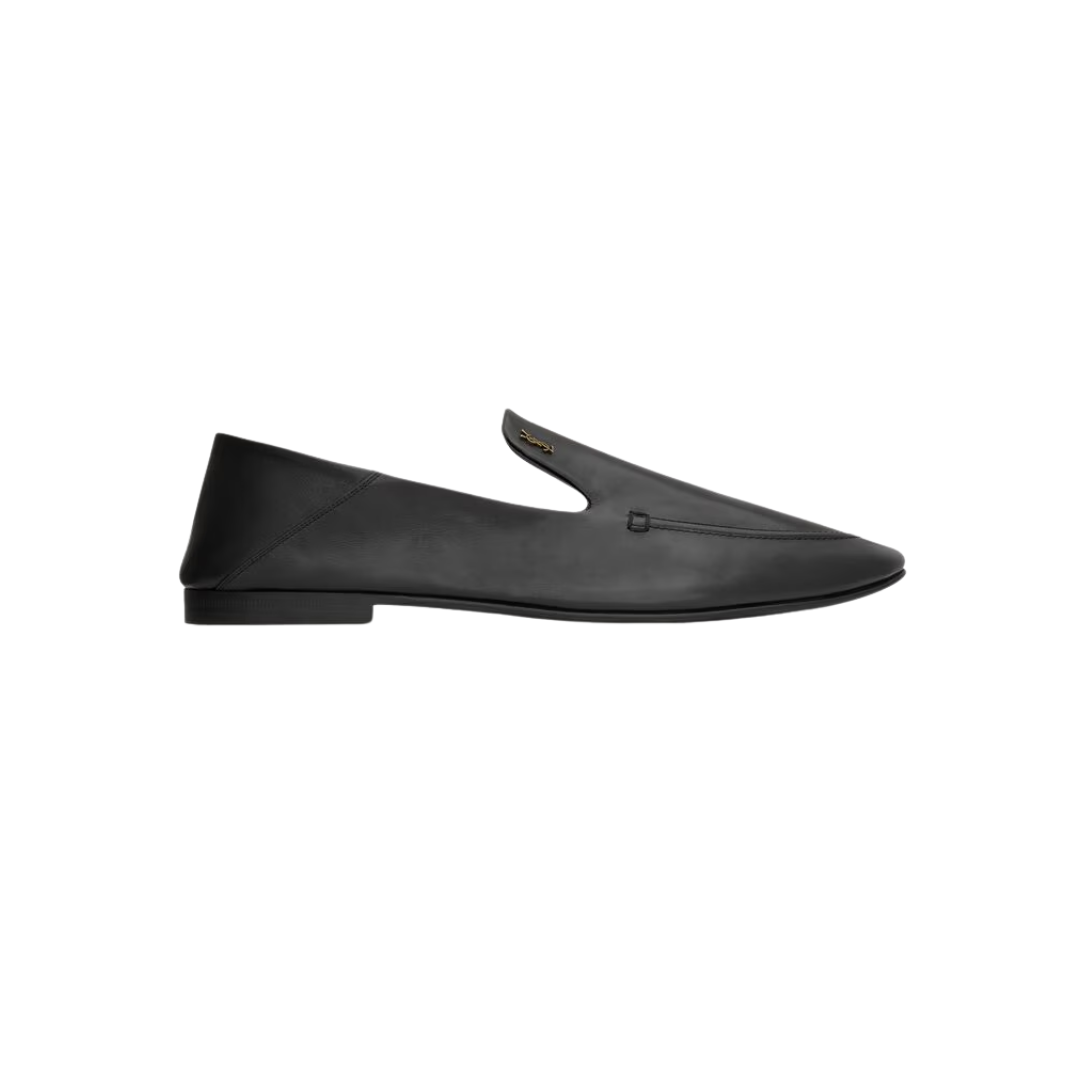 YSL Alain Slippers Smooth Leather Black