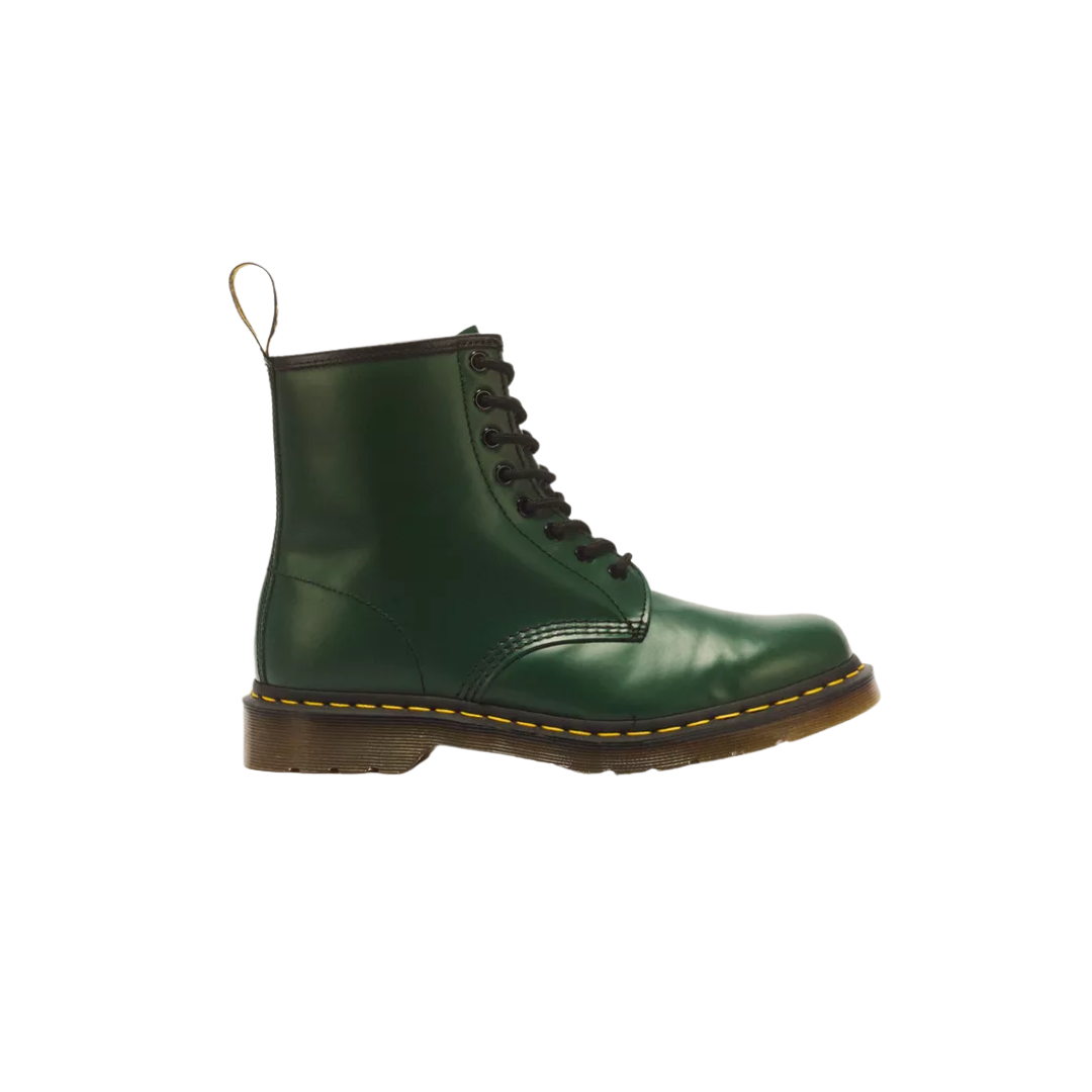 DR. MARTENS 1460 Smooth Leather Lace Up Boots Green