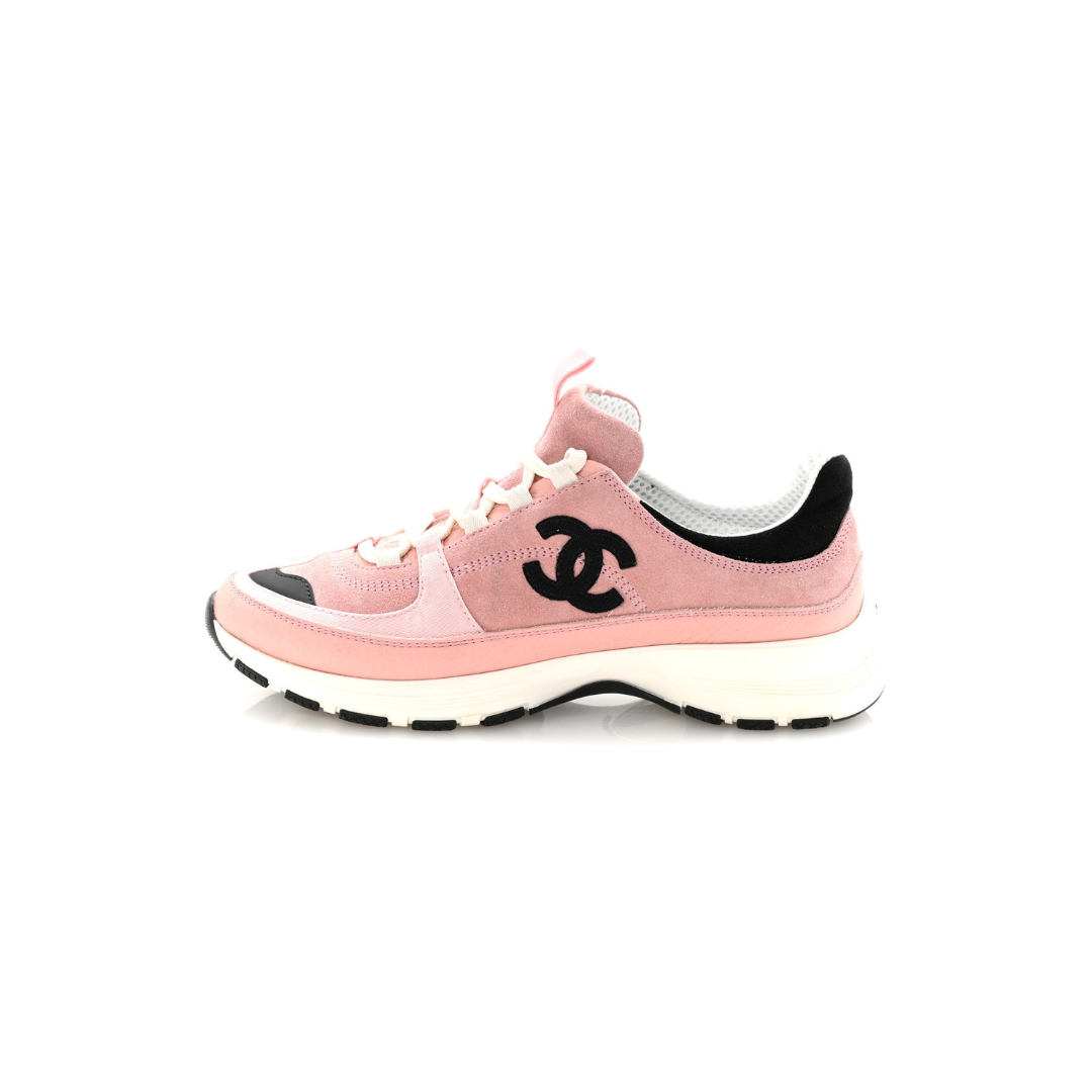 Suede Calfskin Grosgrain Sneakers
