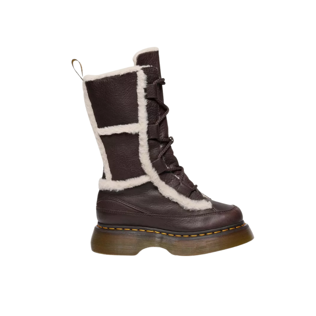 DR. MARTENS Buzz Lace Up Faux Fur Lined Grizzly Leather Lace Boots