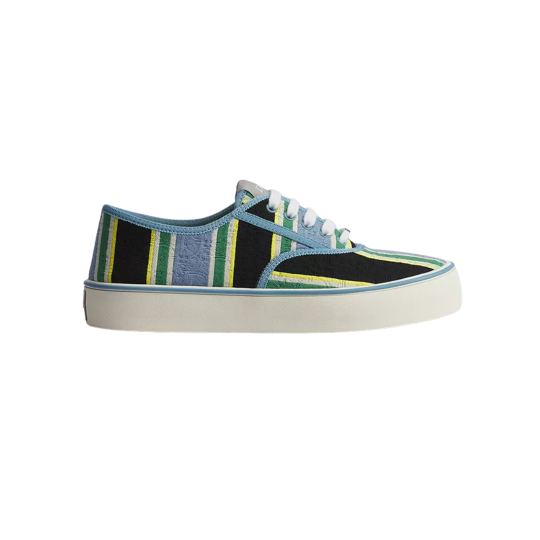 Saltwind Sneaker Black Light Blue Green Yellow Oblique Sun Stripes Jacquard