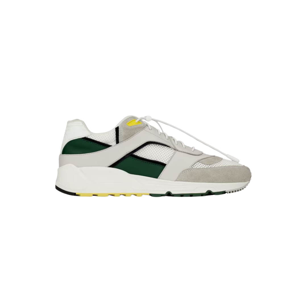 Ysl Bump Sneakers Smooth Leather Suede White, Grey & Dark Basil
