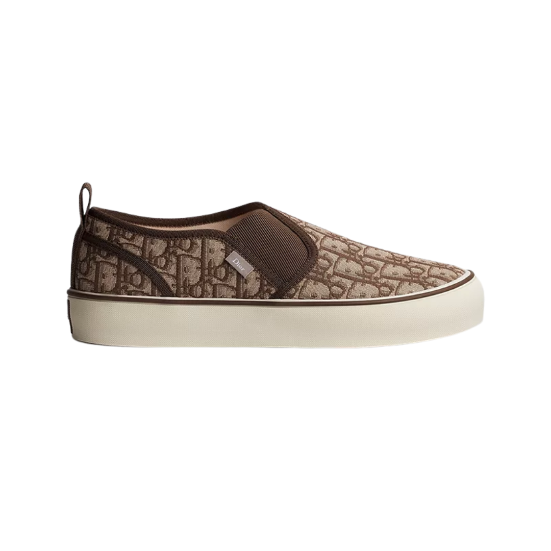 Saltwind Slip On Sneaker Brown Oblique Jacquard