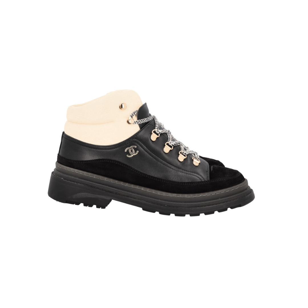Lace-Up Leather Spike Hiking Boots