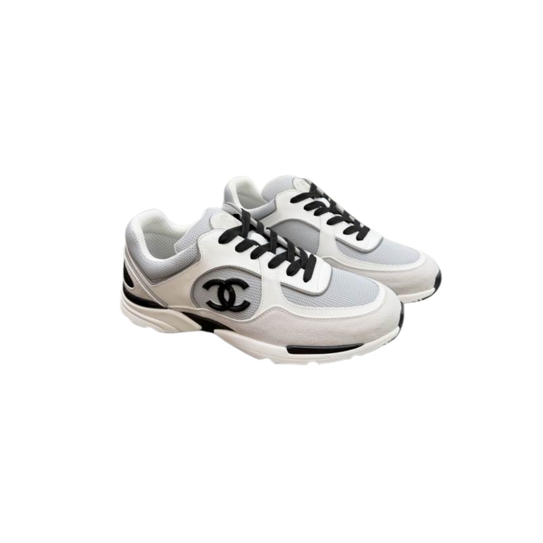 Off White Runner Sneakers Vibrant White Sole Accent