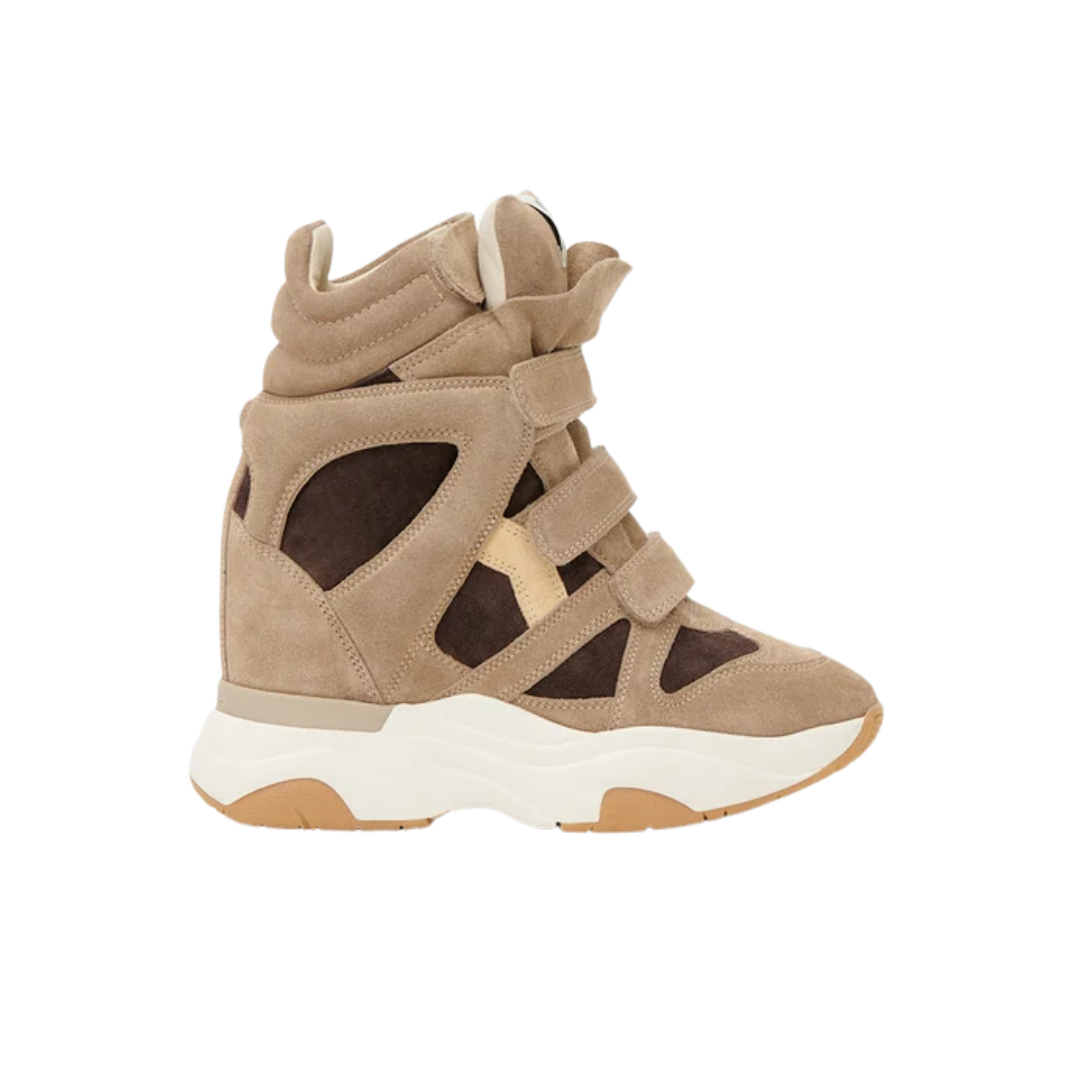 Isabel Marant Balskee Sneakers Suede Wedge Sand Brown