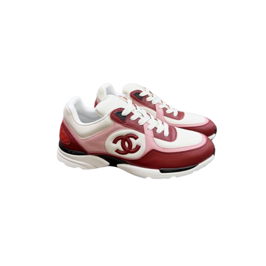 Red Runner Sneakers Vibrant White Sole Accent