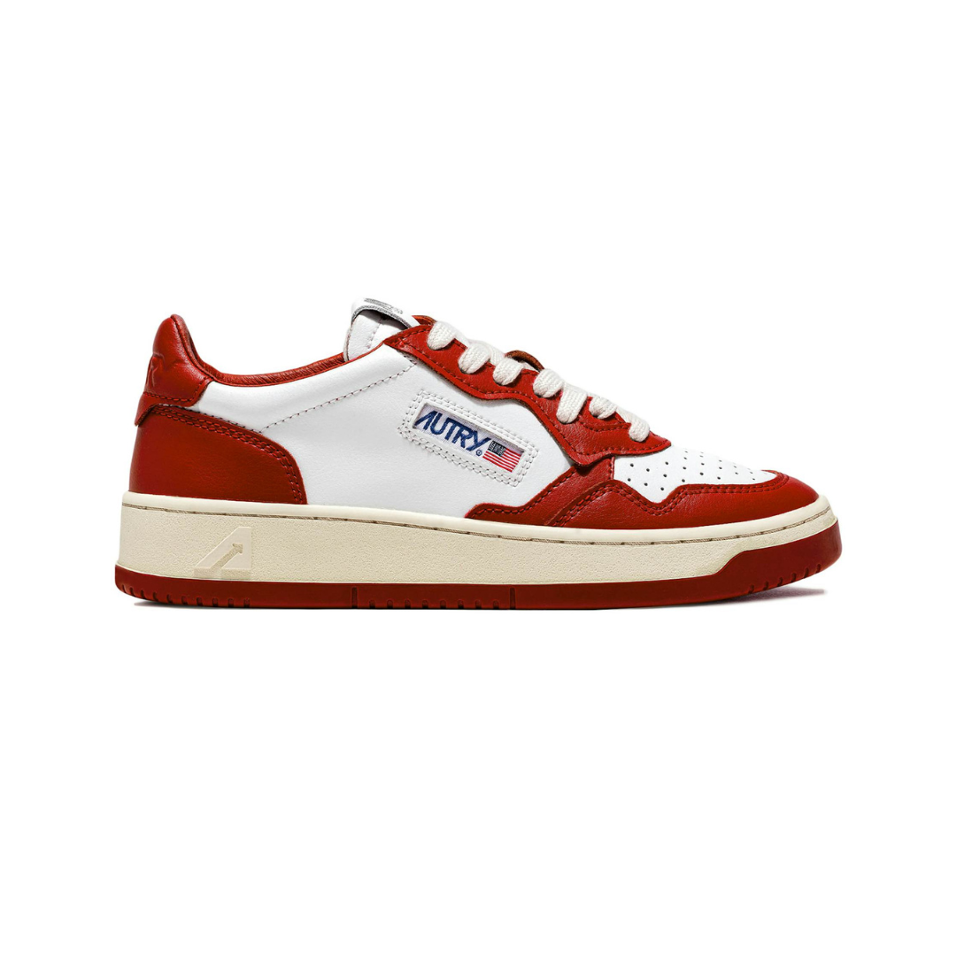 Autry Medalist Leather Low Red White