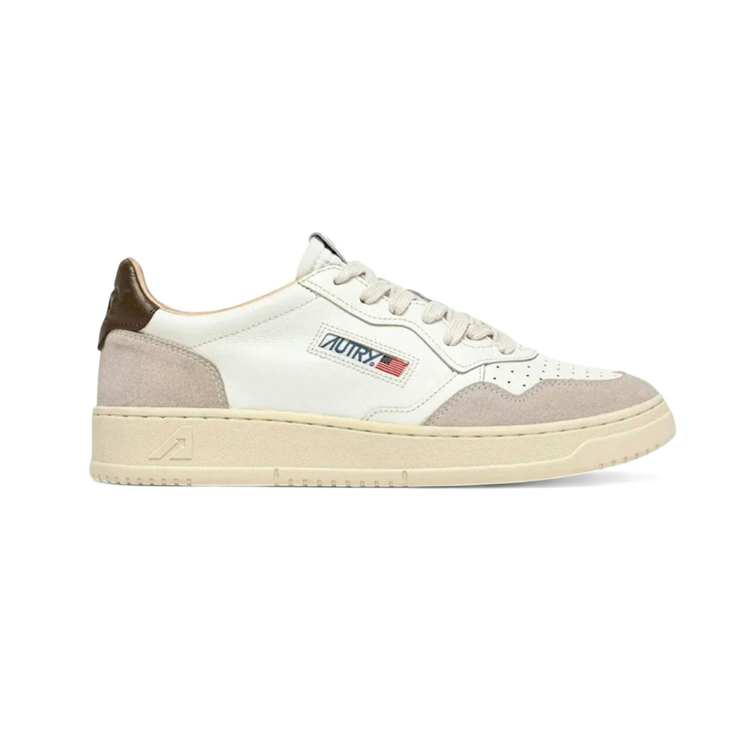 Autry Medalist Leather Low White Teak