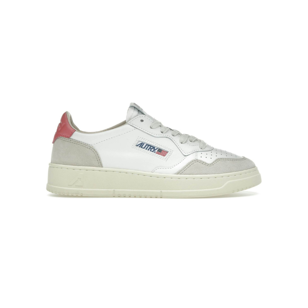 Autry Medalist Leather Low White Tearose Beige